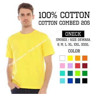Kaos polos combed 20s - KUNING KENARI (100% cotton) / baju polos / kaos polos / Tshirt polos / Tshirt combed