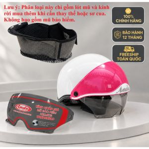 Mũ bảo hiểm nửa đầu Andes 139 có kính âm che mặt bảo hành 12 tháng chính hãng MI - A House