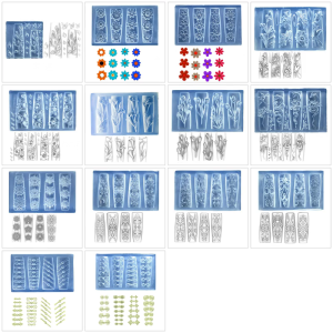 Elegant Silicone Nail Art Carving Template for 3D Carving Flower Nail Art and Decorative Floral Resin Creations