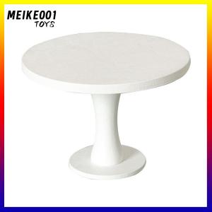 MEIKE001 บ้านตุ๊กตา1 12โต๊ะน้ำชาทรงกลมขนาดเล็กแบบบ้านตุ๊กตาห้องรับประทานอาหารเฟอร์นิเจอร์ของตกแต่งบ้านตุ๊กตาตกแต่งฉากขนาดเล็ก