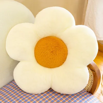 (2 Size) MILANDO Plush Toy Cushion Pillow Cute Daisy Flower Girl Throw Pillow Home Decor 沙发抱枕 (Type 6)