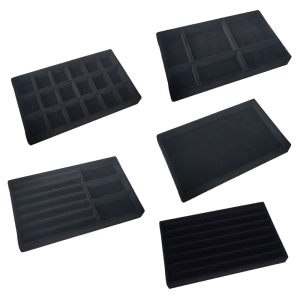 Đa năng vải lưu trữ đồ trang sức khay Stackable hiển thị tổ chức bảo vệ trường hợp đồ trang sức cho trang sức mặt dây chuyền nhẫn