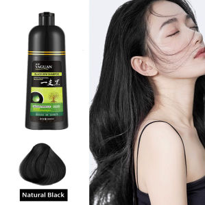 500ml Shampoo Herbal Hair Dye Shampoo White Hair into Black Hair Blackening Shampoo 5 Minute