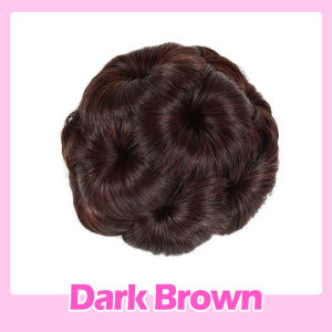 แฮร์พีชดังโงะ แฮร์พีซมวยผม แฮร์พีชมัดเกล้า วิกผมจุก วิกผมม้วน ซาลาเปาสังเคราะห์ ซาลาเปาหยัก พร้อมที่คาดผม แบบยืดหยุ่น ผมหางม้าสั้น สีดํา สําหรับสุภาพสตรี