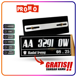 (1 SET) Plat Nomor Akrlik Custom Sepasang Baut Tanam