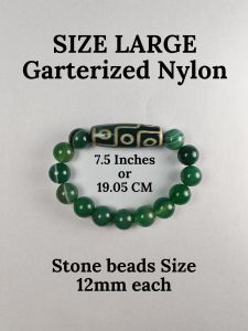 Nine Eye DZI Tibetan Agate stone Premium quality with Natural Green Agate stone Powerful lucky charm bracelet color of the year feng shui