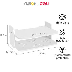 Deli Vusign Wall Router Wifi Holder Organizer DVD Player Wall Hanging Rack Two layer Storage Shelf Stand Brackets