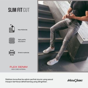 Weird Jeans - Chalk Grey - Celana Jeans Panjang Pria Skinny Fit Strech Nyaman