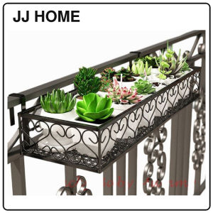 【JJ HOME】Balcony Hanging Plant Rack Steel Flower Pot Railing Stand