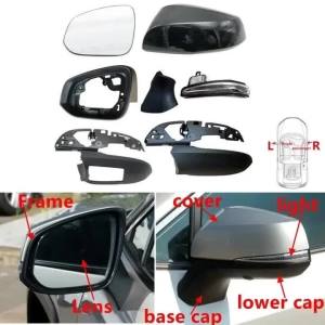Car Rearview Reserve Mirror Cover Housing Shell Glass Frame Lower Cap For Toyota Highlander Kluger 2021 2022 2023