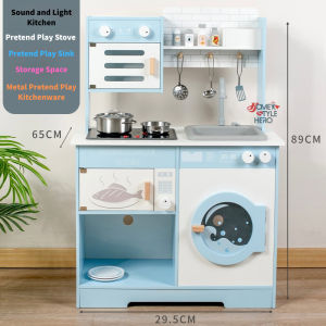 [SG Stock] Eco-Friendly Wooden Montessori Kitchen Playset – Educational Role Play Toy for Preschool Kids