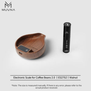 MUVNA 2nd Gen Electronic Scale for Coffee Beans 0.1g Precision Scale with Seamless Solid Wood Build & Integrated Pouring Spout