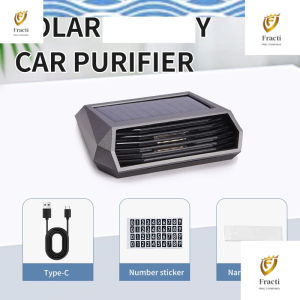 Air Purifier For Car Solar Power Small Air Cleaner With Number Plate Remove Odors Car Mounted Purifier USB Air Freshener..
