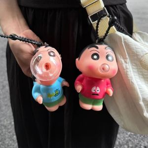 Anime Crayon Shin-chan Keychain Cartoon Cute Doll Keyring Ornament Key Chain Pendant Kids Decompression Toys Gifts