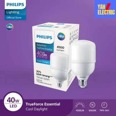 PHILIPS LAMPU LED BULB PUTIH 40W RADIANTLINE TRUEFORCE ESSENTIAL 6500K BOHLAM HEMAT ENERGI - YAH ELECTRIC