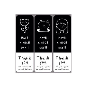 90Pcs/Pack Thank You Packaging Stickers Cute Gift Box Sealing Stickers Have A Nice Day Stickers