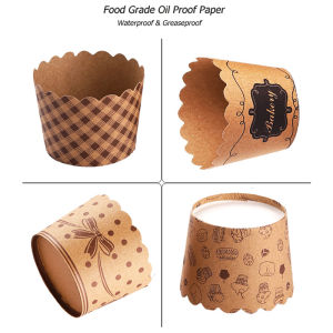 50Pcs Muffin Cupcake Liners Paper Cups Wedding Cake Mold Food Grade Kraft Paper Cup Baking Cake Cup Party Accessories