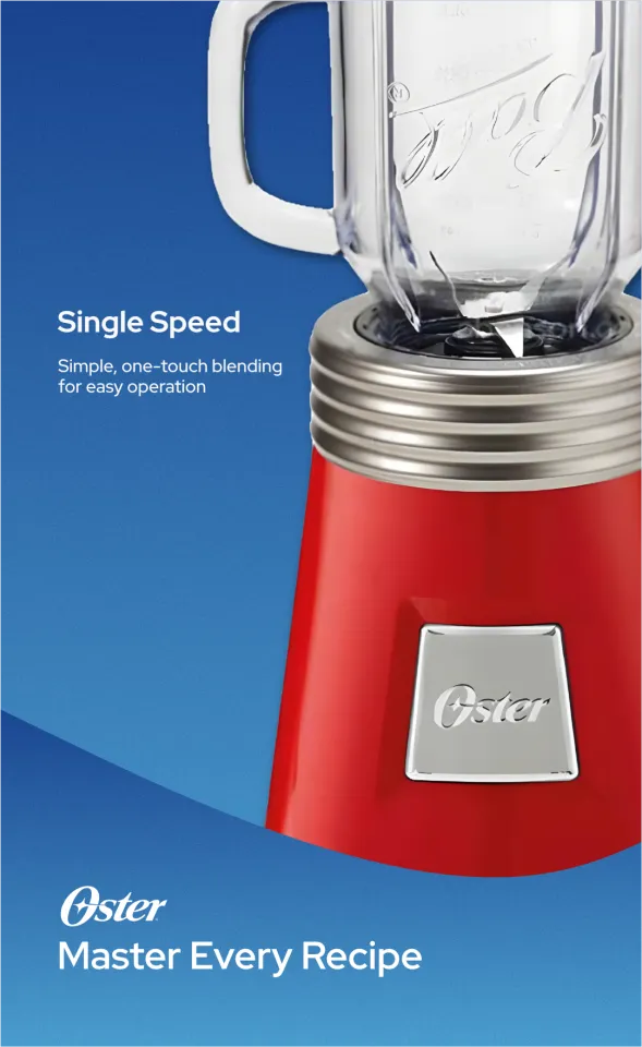 Oster Ball® Mason Jar Blender with 2 600mL Mason Jars - Red