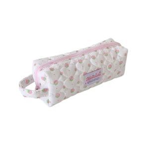 NHG Pen Bag Fruit Strawberry Stationery Bag Large Capacity Storage Korean Style Pencil Case Fashion Cloth Pencil Pouch Stationery Holder