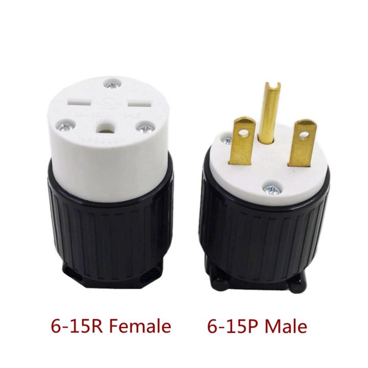 Usa 3 Prong Diy Rewirable Ac Male Plug And Female Socket Ul Nema 6 15p