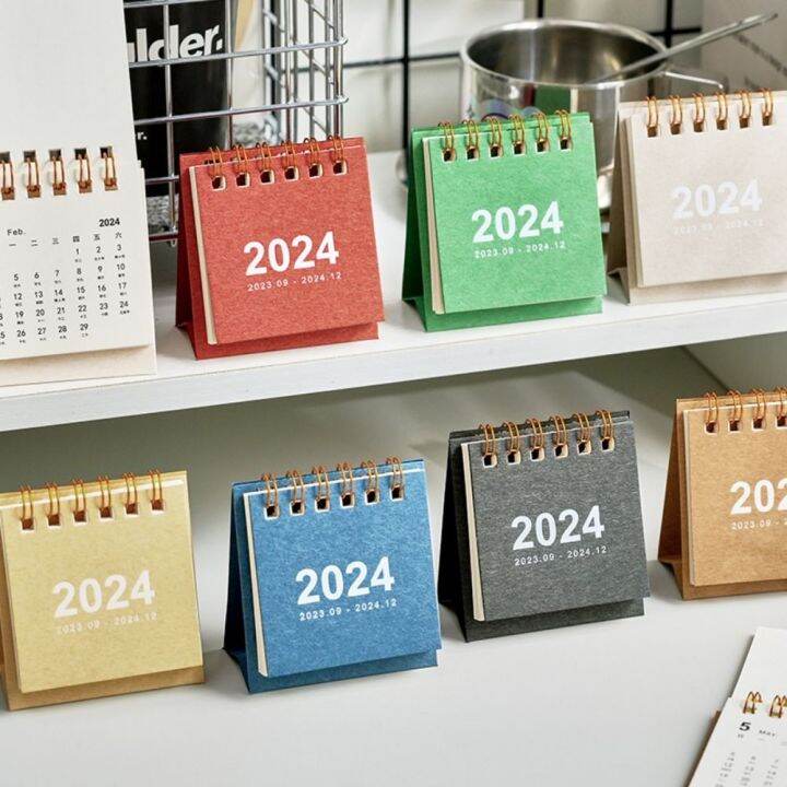 ZR77B Agenda Organizer 2024 Calendar Standing Flip Calendar Schedule ...