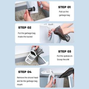 Cats Cleaning Scoop Litter Scoop with Stand Holder 2-in-1 Cats Litter Scooper Litter Shovel with Garbage Container