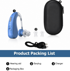 Digital Hearing Aid Rechargeable Volume Adjustable Noise Reduction Wireless Hearing Aid Amplifier for Adult Senior Original USB Rechargeable Moderate To Severe Loss Behind The Ear