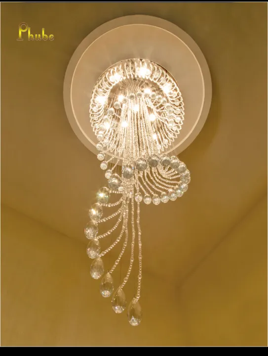 Phube%20Double%20spiral%20staircase%20lustre%20crystal%20ceiling%20chandelier%20lighting%20restaurant%20hotel%20hall%20loft%20%20Modern%20Crystal%20Spiral%20Chandelier,%20Foyer%20Chandelier,%20Staircase%20Raindrop%20-%20Image%205