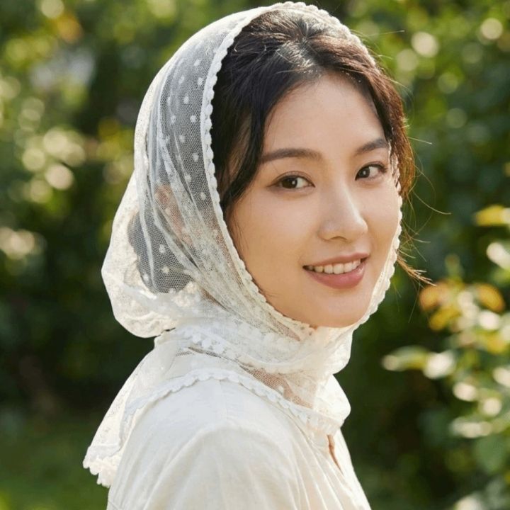 ALICE XU Chấm bi Khăn trùm đầu bằng ren Mỏng Mềm mại Khăn tam giác Vĩnh ...