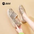 Joy&Mario Women's loafers Lace Breathable Non-Slip Wedges shoes. 