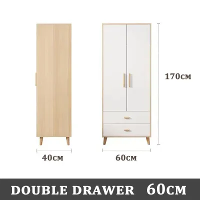 Bewell Wooden Wardrobe for Clothes Modern Wardrobe Cabinet for Bedroom Home Furniture Storage Cabinet
