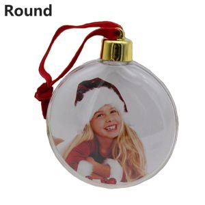 MINUTE Craft Home Decorations Transparent Plastic Christmas Ball Round Five-star Hanging Picture Holder Photo Frame Pendant