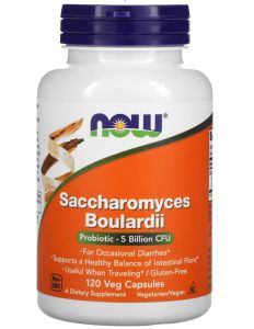 โปรไบโอติก Saccharomyces Boulardii Probiotic 5 Billion CFU 120 Veg Capsules NOW Foods โพรไบโอติก