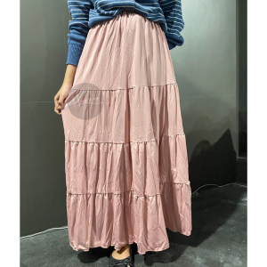 Haseena Rok Polos Susun Alifha Women Skirt Ala Korea Bawahan Panjang Muslim Standart Jumbo