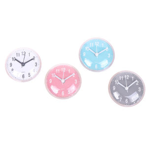 Christmas gift 【AYLMER】 Mini Sucker Wall Clock Bathroom AntiFog Waterproof Kitchen Toilet Quartz Clock