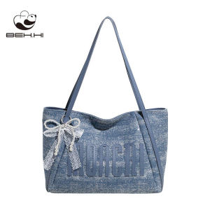 Grosir import jakarta 3087 Aff Tas Beh Free Paper Bag + Gantungan Tas Tote Bag Wanita Bucket Wanita Import Denim