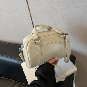 Bowling Shoulder Bag - Structured Top-Handle Purse for Women