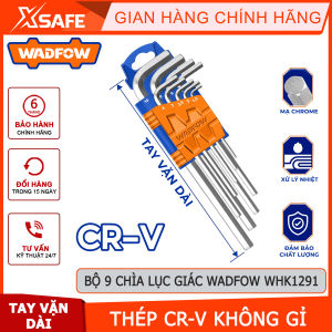Bộ 9 chìa lục giác WADFOW chất liệu CR-V không gỉ kích thước 1.5-10mm tay vặn dài xử lý nhiệt và chromechính hãng