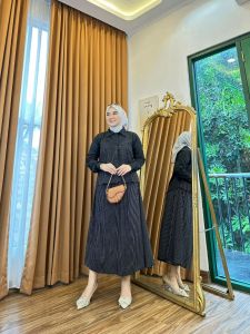 Kirana setrok rayon salur kombinasi katun polos setelan rok wanita terbaru