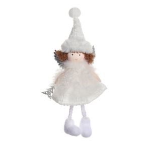 XHLXH Handmade Christmas Angel Dolls Pendant Cartoon Cloth Wing Angel Girl Hanging Pendant Funny Crafts Christmas Tree Decoration Festival