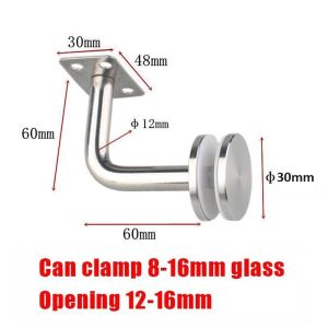 Bracket Glass Clamp Banister Untuk Tangga  Handrail Connector Bahan Stainless Steel Padat 60×60 mm
