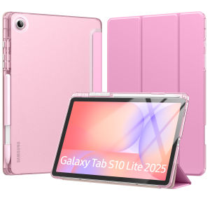 MoKo Case for Samsung Galaxy Tab S10 Lite 10.9 Inch 2025 [SM-X400/SM-X406B] with S Pen Holder Slim Light Trifold Protective Cover with Hard PC Translucent Back Shell Auto Wake/Sleep