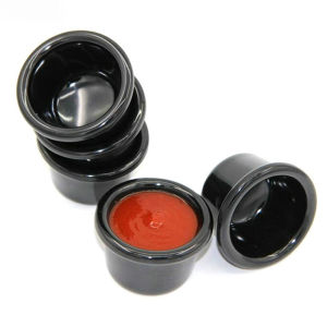 Sauce Bowl Seasoning Plate 50ML Round Mini Dipping Cup Black Melamine Side Dish Kitchen Utensil