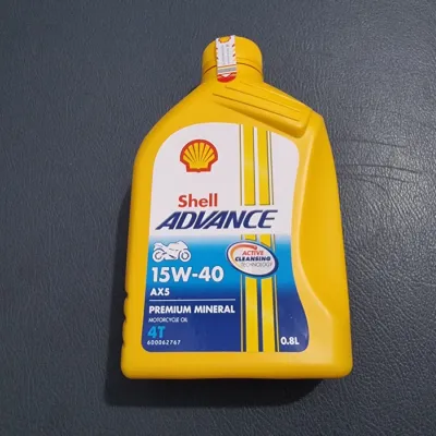 Oli Mesin Oil Shell Advance AX5 15W-40 Motor Bebek 4T Premium Mineral 800ml