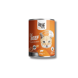 KEYF Canned Cat Food 375g Chunk in Gravy Chicken Beef Salmon Tuna and Lamb