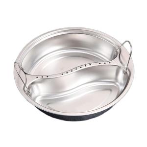 Round Plate with Double Handle Stainless Steel Steamers Convenient Divided Steaming Tray for Home and Restaurant
