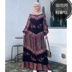 (COD) GAMIS CUMI WARNA REMPEL BATIK CAP
