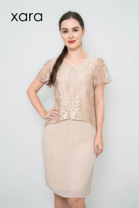 Xara Lily Lace Cape Overlay Dress