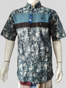 Kemeja Koko Lengan Pendek Dzikrayaat DZ-544 Amzar Blue Pendek - Baju Koko Dzikroyat/Zikroyat