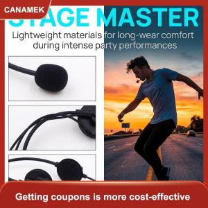 【CANAMEK】 Có thể điều chỉnh giả Microphone Tai nghe cho Rockstar trang phục Bền Halloween Nguồn cung cấp bên và tổ chức sự kiện đạo cụ